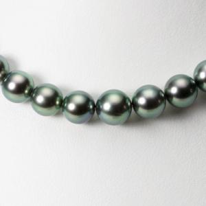ムーンレーベル 公式] ブラックパール ネックレス 8-10mm 黒蝶 真珠 