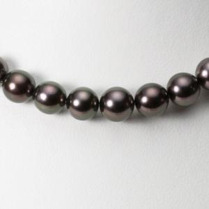 ムーンレーベル 公式] ブラックパール ネックレス 8-10mm 黒蝶 真珠