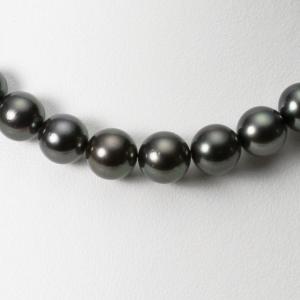 ムーンレーベル 公式] ブラックパール ネックレス 8-10mm 黒蝶 真珠 