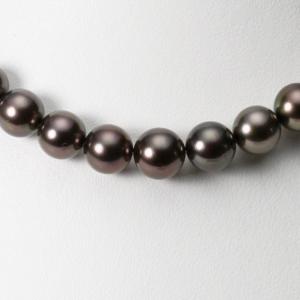 パール ネックレス 黒蝶真珠 黒真珠 9mmX11.5mm オーロラピーコック