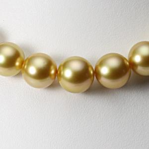 真珠 ネックレス 真珠パール 南洋白蝶真珠 直径11〜16mm イエロー系