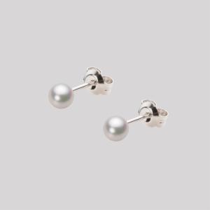 ムーンレーベル 公式] 南洋真珠 ピアス 12mm 白蝶 真珠 K18WG ホワイト