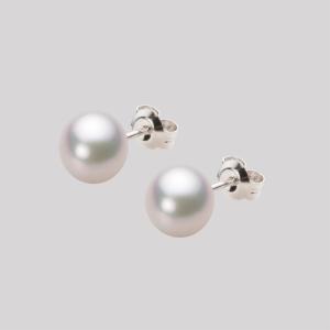 ムーンレーベル 公式] 南洋真珠 ピアス 12mm 白蝶 真珠 K18WG ホワイト