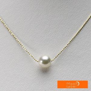 ムーンレーベル 公式] パール ネックレス 一粒 あこや真珠 7.5mm