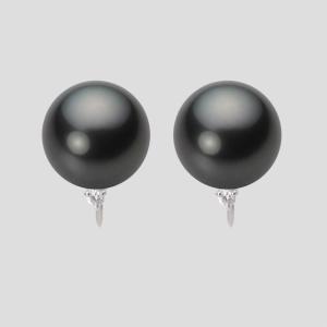 ムーンレーベル 公式] ブラックパール イヤリング 11mm 黒蝶 真珠