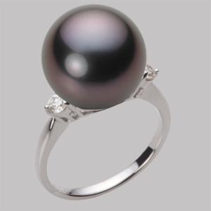 ムーンレーベル 公式] ブラックパール 指輪 13mm 黒蝶 真珠 リング