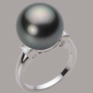 ブラックパール 黒蝶真珠 リング 指輪 超大粒 16mm Pt900 タヒチ産 黒