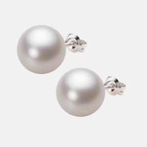 12mm 白蝶真珠 ピアス イヤリング 鑑別書付き K18 K14 SV925 耳元