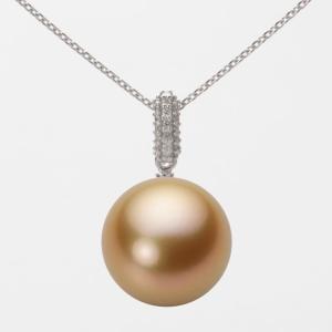 ムーンレーベル 公式] 南洋真珠 13mm 白蝶 真珠 ペンダント トップ K18