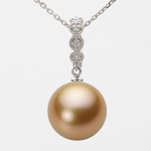 ムーンレーベル 公式] 南洋真珠 13mm 白蝶 真珠 ペンダント トップ K18