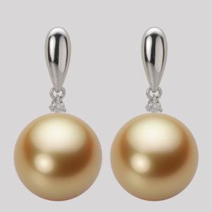 [ムーンレーベル 公式] 南洋真珠 ピアス 14mm 白蝶 真珠 ピアス K18WG ホワイトゴールド レディース NW00014R11NG0638DW