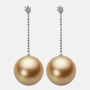 [ムーンレーベル 公式] 南洋真珠 ピアス 14mm 白蝶 真珠 ピアス K18WG ホワイトゴールド レディース NW00014R11NG0808W0