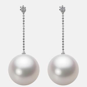 [ムーンレーベル 公式] 南洋真珠 ピアス 15mm 白蝶 真珠 ピアス K18WG ホワイトゴールド レディース NW00015R12WH0808W0