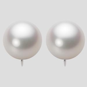 [ムーンレーベル 公式] 南洋真珠 イヤリング 15mm 白蝶 真珠 イヤリング PT900 プラチナ レディース NW00015R12WH0Y09P0