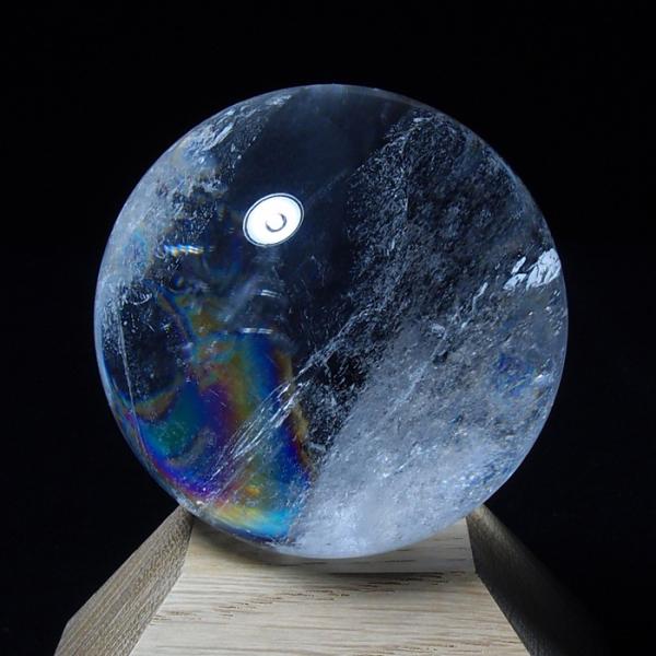 天然水晶玉 約66mm【大玉】虹入り G1224