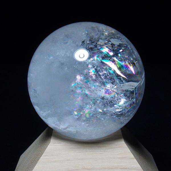 天然水晶玉 約60mm【大玉】虹入り G1226