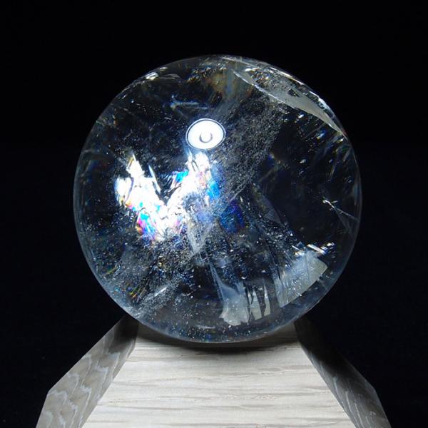 天然水晶玉 約52mm　虹入り G1227