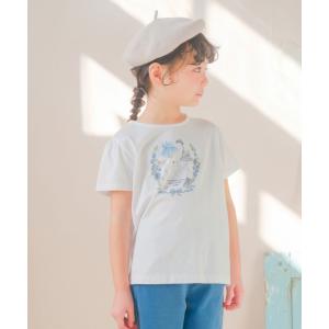 子供服 女の子 Tシャツ 春夏 半袖 こども 子ども 普段着 通学着 ベビー トドラー キッズ カジュアル ラメ キラキラ リボン プリント むーのんのん moononnon｜moononnon