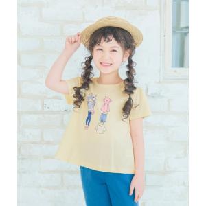 子供服 女の子 Tシャツ 春夏 半袖 子ども服 こども キッズ ジュニア 綿100％ コットン お洋服プリント リボン カットソー ティーシャツ むーのんのん moononnon｜moononnon