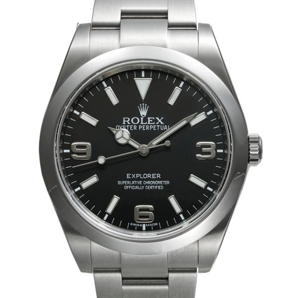 ロレックス エクスプローラー1 ブラックアウト 箱・保護テープ付き Ref.214270 中古品 メ...