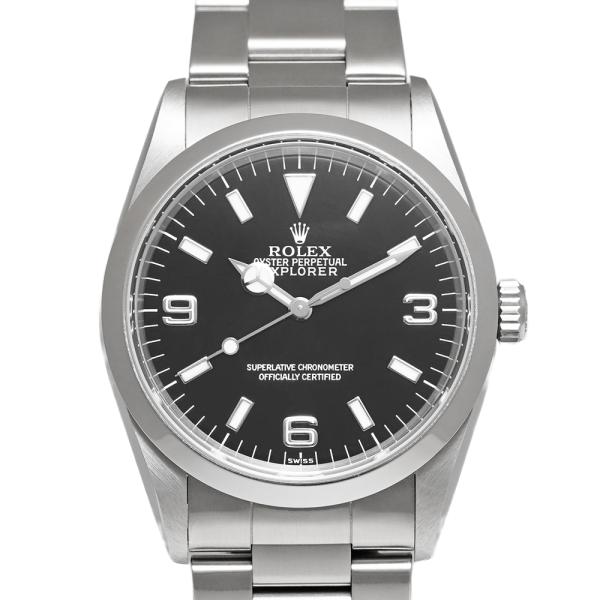A番 箱・保証書付き ROLEX エクスプローラー1 Ref.14270 中古品 ブラック メンズ ...