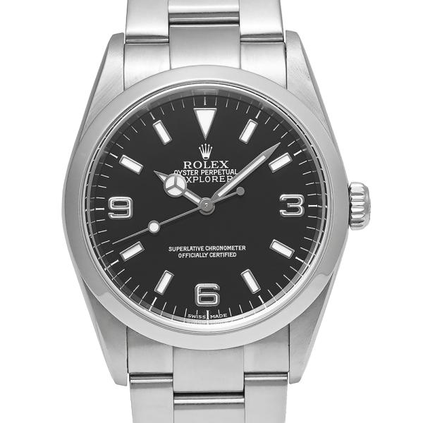 Y番 保証書付き ROLEX エクスプローラー1 Ref.114270 ブラック 中古品 メンズ 腕...