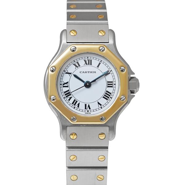 Cartier サントスオクタゴン SM Ref.**** 中古品 ホワイト レディース 腕時計