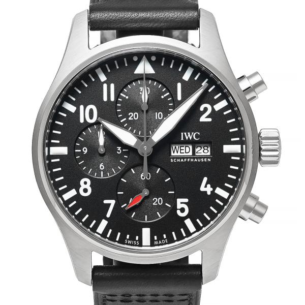 未使用品 箱・保証書付き IWC パイロットウォッチ クロノグラフ Ref.IW378001 ブラッ...