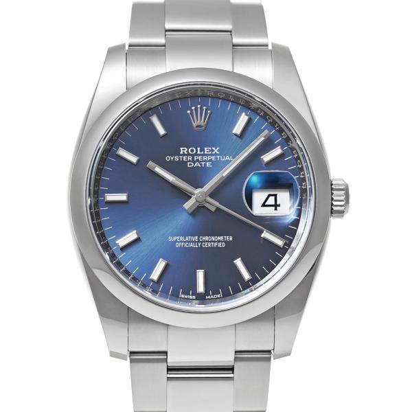 ロレックス オイスターパーペチュアル デイト Ref.115200 ブルー 中古品 メンズ 腕時計