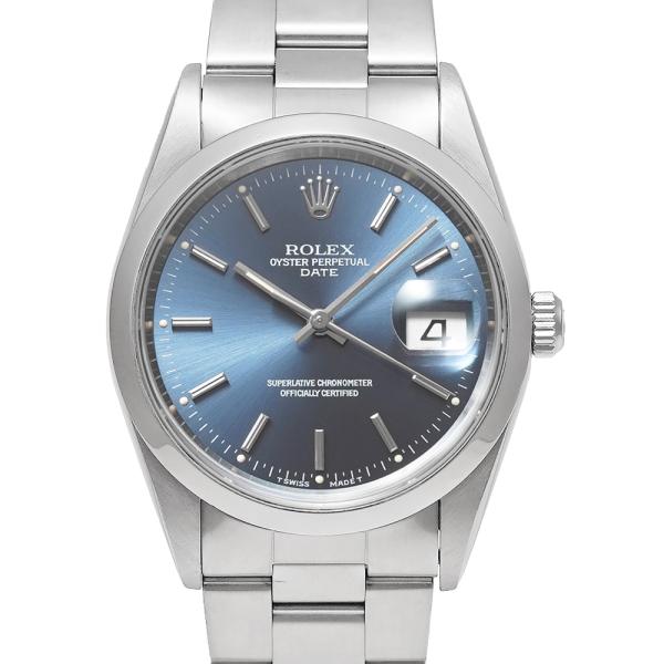 W番 ROLEX オイスターパーペチュアル デイト Ref.15200 ブルー メンズ 腕時計