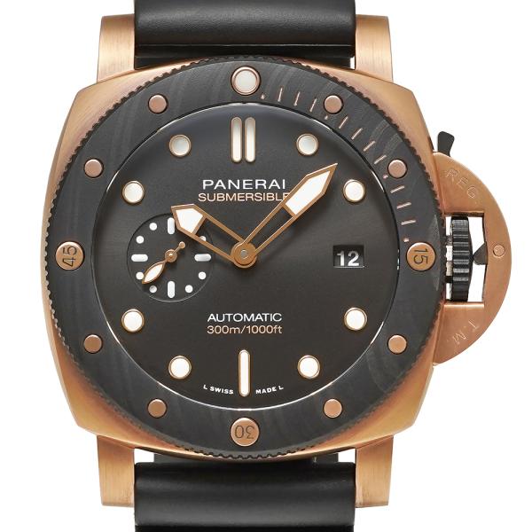替えの純正ベルト付き OFFICINE PANERAI サブマーシブル ゴールドテック オロカーボ ...