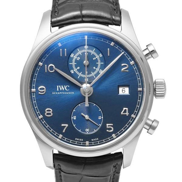 保証書付き IWC ポルトギーゼ クロノグラフ クラシック Ref.IW390303 ブルー 中古品...