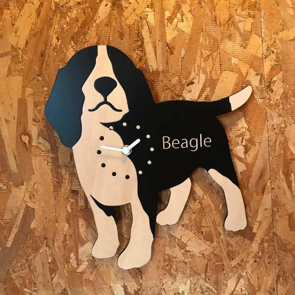 壁掛け時計　D2-013 ビーグル２27cm×30cm
