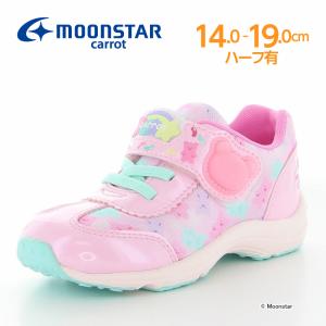 停止ムーンスター キャロット [在16.0cmセール] 子供靴 スニーカー CR C2309 ピンク 抗菌防臭 洗えるインソール 触るとグミのようにプニプニ 運動会