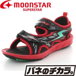 バネのチカラ 子供靴 【2017年春夏新製品】 ジュニアサンダル ムーンスター スーパースター SS S762 レッド