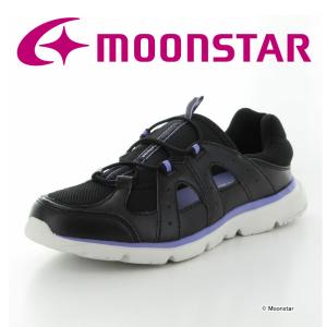 ムーンスター [在23.0cmセール] moonstar レディース スニーカー ウォーキングシューズ SPLT L161 ブラック 幅広3E 抗菌防臭