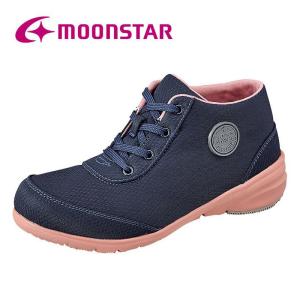 ムーンスター [セール] レディース 防水ブーツ レインポーター MS RPL001 ネイビー moonstar 4cm×4時間防水 梅雨 抗菌防臭