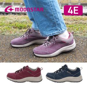 ムーンスター レディース スニーカー 防水 幅広 4E
