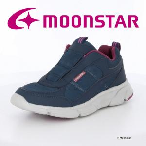 ムーンスター [セール] レディース スニーカー ウォーキングシューズ ADL 03 ネイビー moonstar 抗菌防臭 幅広3E