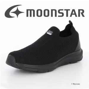 シナジークッション メンズ スニーカー ウォーキングシューズ SNGY M07 Nブラック 通気 抗菌防臭 ムーンスター moonstar [セール]