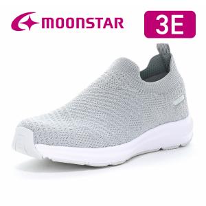 ムーンスター スニーカー 幅広 3E 軽量 レディース ウォーキング シューズ スリッポン 運動靴 靴 moonstar SNGY L22A ライトグレイ [2026年春夏新作]1月29日発売