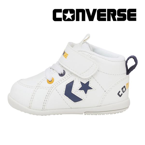 ベビーシューズ コンバース CONVERSE スニーカー 子供靴 ミニ インチスター ホワイト/ネイ...