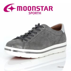 ムーンスター [セール] スポルス レディース スニーカー コンフォートシューズ 撥水加工 幅広3E SP0701 グレイ moonstar sporth セ新予定