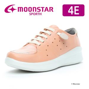 ムーンスター スポルス スニーカー レディース 幅広 3E 本革 革靴 軽量