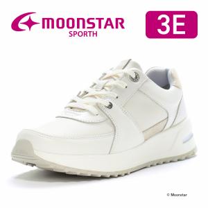 ムーンスター スポルス スニーカー レディース 幅広 3E 本革 革靴 軽量