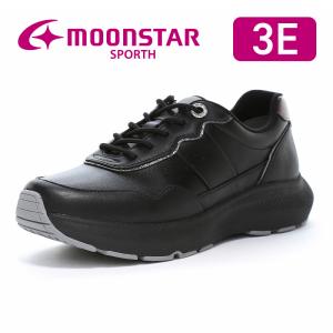 ムーンスター スポルス スニーカー 撥水 本革 軽量 幅広3E レディース コンフォート シューズ 靴 moonstar SPORTH SP0101 ブラック [2026年春夏新作]2月25日発売