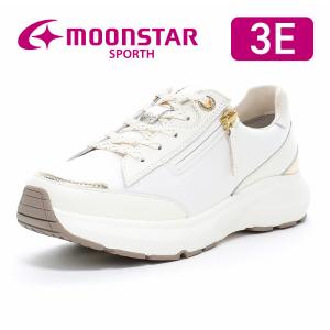 ムーンスター スポルス スニーカー 撥水 本革 軽量 幅広3E レディース コンフォート シューズ 靴 moonstar SPORTH SP0102 ホワイト [2026年春夏新作]2月25日発売