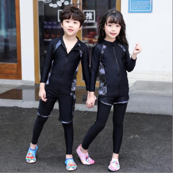 子供 水着 セット セパレート スクール水着 ラッシュガード キッズ水着 フィットネス 女の子4点セ...