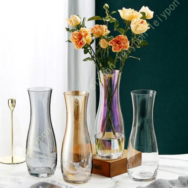 ガラス花瓶 一輪挿し 透明 花瓶 小さい花器 フラワーベース 現代 おしゃれ インテリア かわいい ...