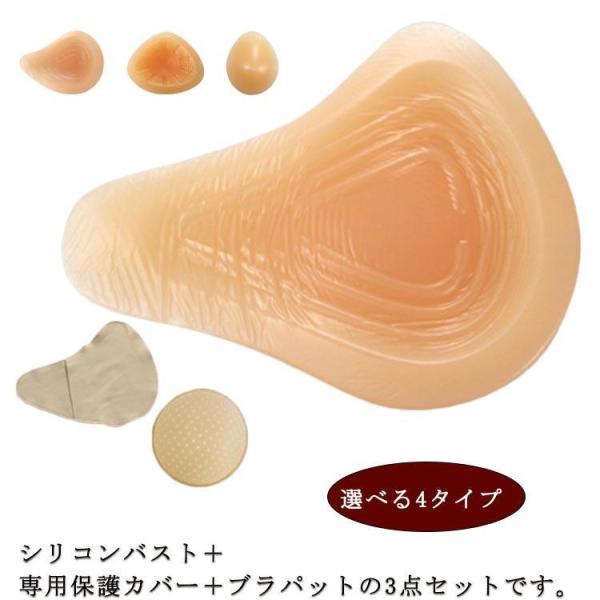 【乳がんパット 専用カバー ブラパット】 3点セット 乳がんパット シリコン 全摘 100g~400...